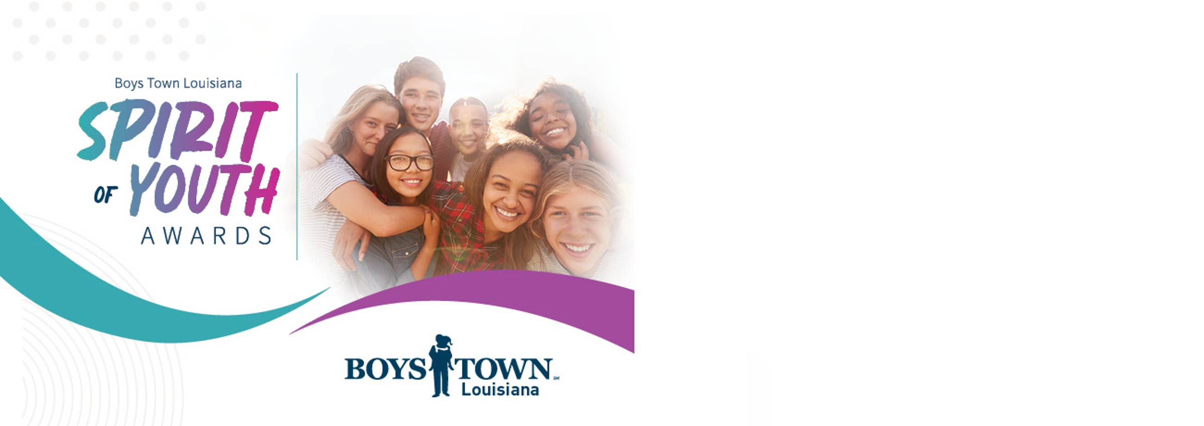 Spirit of youth banner with kids grouped together